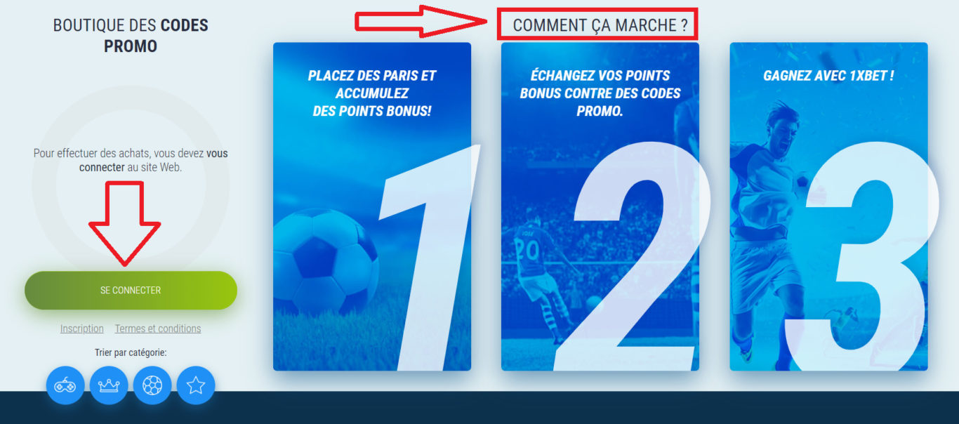 Inscription gratuite pour le code promo 1xBet Maroc